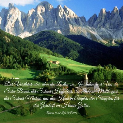 Picture 03 - Nehemia 11:22 LUTH1912 - Der Vorsteher aber über die Leviten zu Jerusalem - Bible Verse Picture