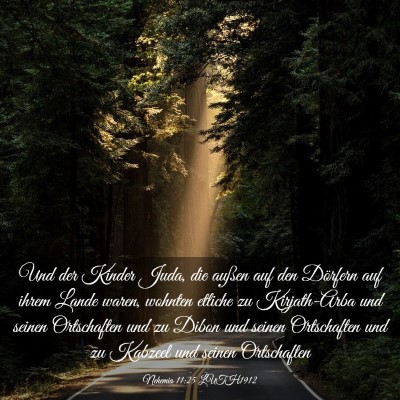Picture 03 - Nehemia 11:25 LUTH1912 - Und der Kinder Juda, die außen auf den Dörfern - Bible Verse Picture