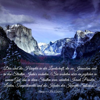 Picture 03 - Nehemia 11:3 LUTH1912 - Dies sind die Häupter in der Landschaft, die zu - Bible Verse Picture