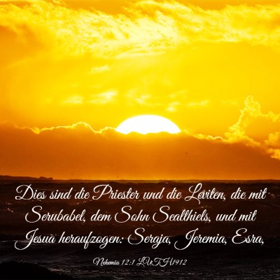 Picture 03 - Nehemia 12:1 LUTH1912 - Dies sind die Priester und die Leviten, die mit - Bible Verse Picture