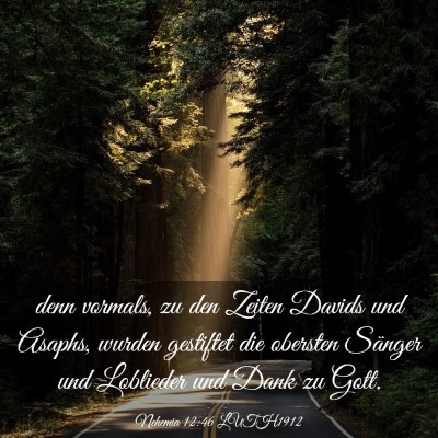 Picture 03 - Nehemia 12:46 LUTH1912 - denn vormals, zu den Zeiten Davids und Asaphs, - Bible Verse Picture