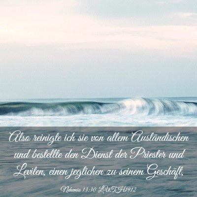 Picture 03 - Nehemia 13:30 LUTH1912 - Also reinigte ich sie von allem Ausländischen - Bible Verse Picture