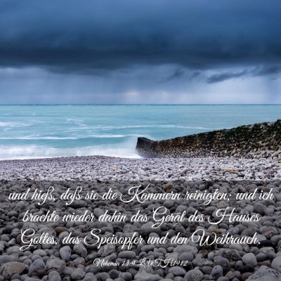 Picture 03 - Nehemia 13:9 LUTH1912 - und hieß, daß sie die Kammern reinigten; und - Bible Verse Picture