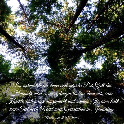 Picture 03 - Nehemia 2:20 LUTH1912 - Da antwortete ich ihnen und sprach: Der Gott des - Bible Verse Picture