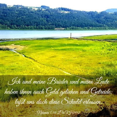Picture 03 - Nehemia 5:10 LUTH1912 - Ich und meine Brüder und meine Leute haben ihnen - Bible Verse Picture