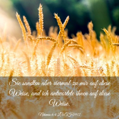 Picture 03 - Nehemia 6:4 LUTH1912 - Sie sandten aber viermal zu mir auf diese Weise, - Bible Verse Picture