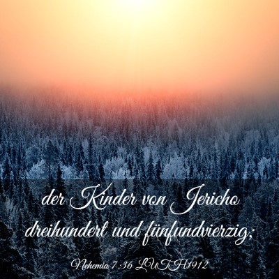 Picture 03 - Nehemia 7:36 LUTH1912 - der Kinder von Jericho dreihundert und - Bible Verse Picture