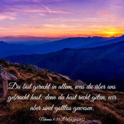 Picture 03 - Nehemia 9:33 LUTH1912 - Du bist gerecht in allem, was du über uns - Bible Verse Picture