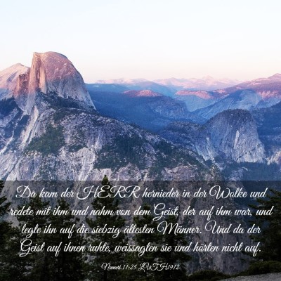 Picture 03 - Numeri 11:25 LUTH1912 - Da kam der HERR hernieder in der Wolke und redete - Bible Verse Picture
