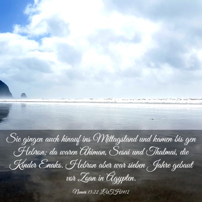 Picture 03 - Numeri 13:22 LUTH1912 - Sie gingen auch hinauf ins Mittagsland und kamen - Bible Verse Picture