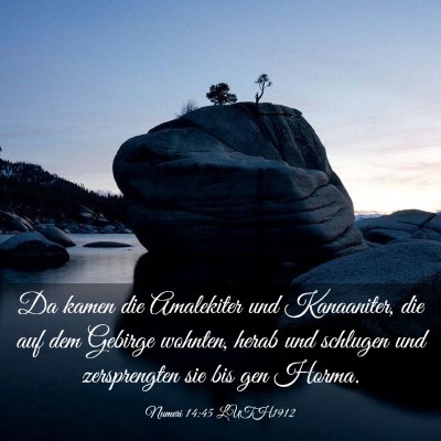 Picture 03 - Numeri 14:45 LUTH1912 - Da kamen die Amalekiter und Kanaaniter, die auf - Bible Verse Picture