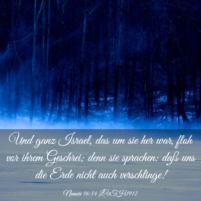 Picture 03 - Numeri 16:34 LUTH1912 - Und ganz Israel, das um sie her war, floh vor - Bible Verse Picture