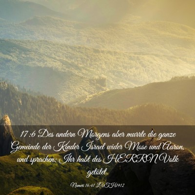Picture 03 - Numeri 16:41 LUTH1912 - 17:6 Des andern Morgens aber murrte die ganze - Bible Verse Picture