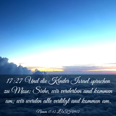 Picture 03 - Numeri 17:12 LUTH1912 - 17:27 Und die Kinder Israel sprachen zu Mose: - Bible Verse Picture
