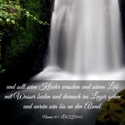 Picture 03 - Numeri 19:7 LUTH1912 - und soll seine Kleider waschen und seinen Leib - Bible Verse Picture