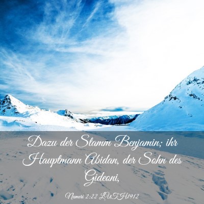 Picture 03 - Numeri 2:22 LUTH1912 - Dazu der Stamm Benjamin; ihr Hauptmann Abidan, - Bible Verse Picture