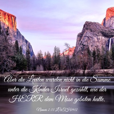 Picture 03 - Numeri 2:33 LUTH1912 - Aber die Leviten wurden nicht in die Summe unter - Bible Verse Picture