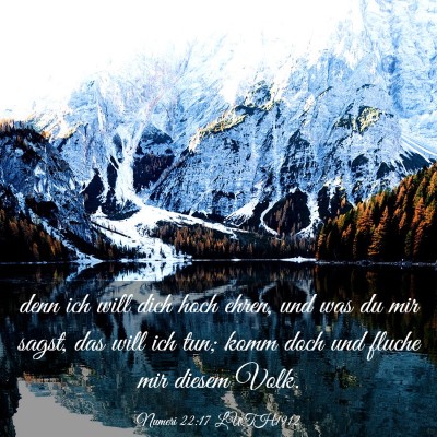 Picture 03 - Numeri 22:17 LUTH1912 - denn ich will dich hoch ehren, und was du mir - Bible Verse Picture