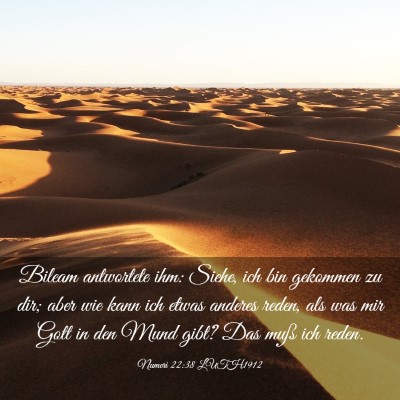 Picture 03 - Numeri 22:38 LUTH1912 - Bileam antwortete ihm: Siehe, ich bin gekommen zu - Bible Verse Picture