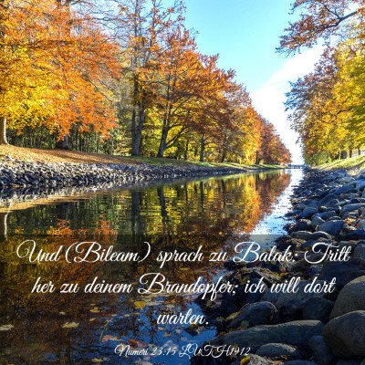 Picture 03 - Numeri 23:15 LUTH1912 - Und (Bileam) sprach zu Balak: Tritt her zu deinem - Bible Verse Picture