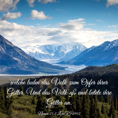 Picture 03 - Numeri 25:2 LUTH1912 - welche luden das Volk zum Opfer ihrer Götter. - Bible Verse Picture