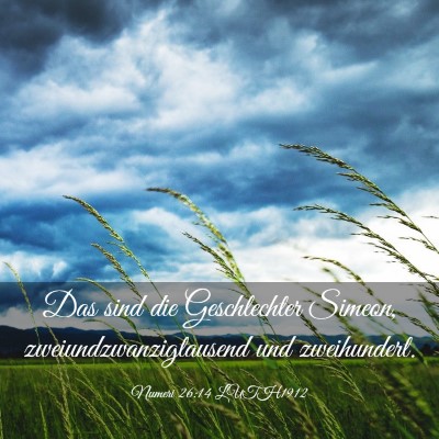 Picture 03 - Numeri 26:14 LUTH1912 - Das sind die Geschlechter Simeon, - Bible Verse Picture
