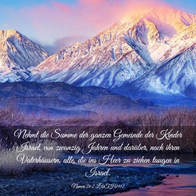 Picture 03 - Numeri 26:2 LUTH1912 - Nehmt die Summe der ganzen Gemeinde der Kinder - Bible Verse Picture