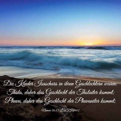 Picture 03 - Numeri 26:23 LUTH1912 - Die Kinder Isaschars in ihren Geschlechtern - Bible Verse Picture