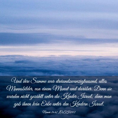 Picture 03 - Numeri 26:62 LUTH1912 - Und ihre Summe war dreiundzwanzigtausend, alles - Bible Verse Picture