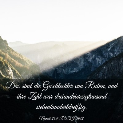 Picture 03 - Numeri 26:7 LUTH1912 - Das sind die Geschlechter von Ruben, und ihre - Bible Verse Picture