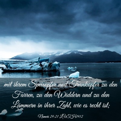 Picture 03 - Numeri 29:21 LUTH1912 - mit ihrem Speisopfer und Trankopfer zu den - Bible Verse Picture