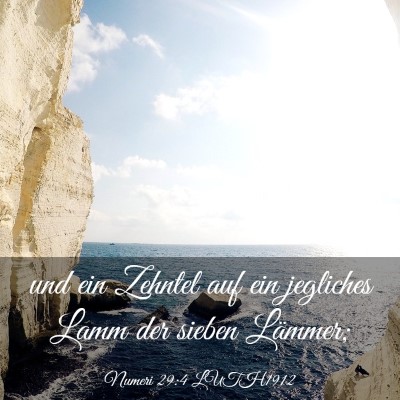 Picture 03 - Numeri 29:4 LUTH1912 - und ein Zehntel auf ein jegliches Lamm der sieben - Bible Verse Picture