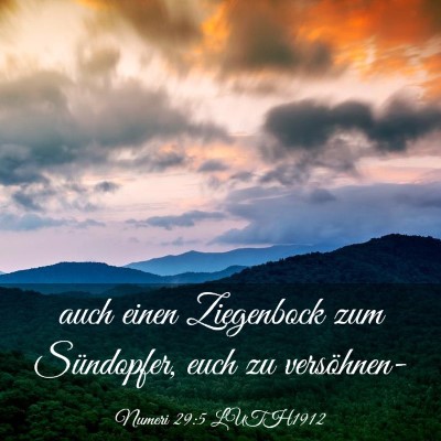 Picture 03 - Numeri 29:5 LUTH1912 - auch einen Ziegenbock zum Sündopfer, euch zu - Bible Verse Picture