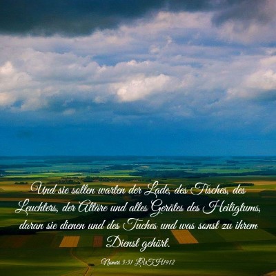 Picture 03 - Numeri 3:31 LUTH1912 - Und sie sollen warten der Lade, des Tisches, des - Bible Verse Picture