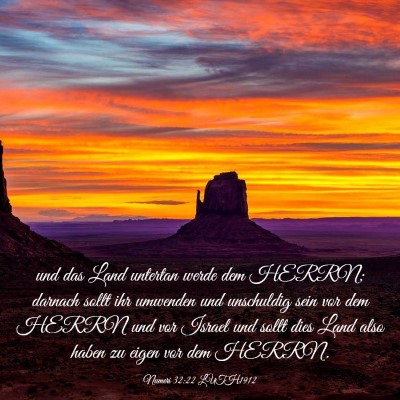 Picture 03 - Numeri 32:22 LUTH1912 - und das Land untertan werde dem HERRN; darnach - Bible Verse Picture