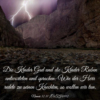 Picture 03 - Numeri 32:31 LUTH1912 - Die Kinder Gad und die Kinder Ruben antworteten - Bible Verse Picture