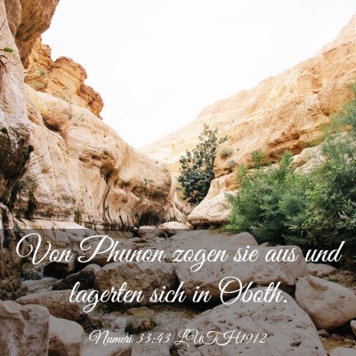 Picture 03 - Numeri 33:43 LUTH1912 - Von Phunon zogen sie aus und lagerten sich in - Bible Verse Picture