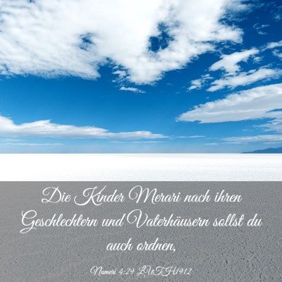 Picture 03 - Numeri 4:29 LUTH1912 - Die Kinder Merari nach ihren Geschlechtern und - Bible Verse Picture