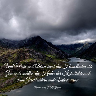 Picture 03 - Numeri 4:34 LUTH1912 - Und Mose und Aaron samt den Hauptleuten der - Bible Verse Picture