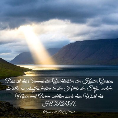 Picture 03 - Numeri 4:41 LUTH1912 - Das ist die Summe der Geschlechter der Kinder - Bible Verse Picture