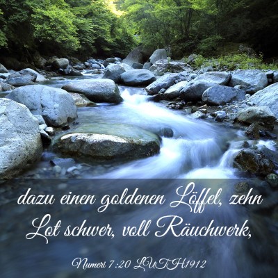 Picture 03 - Numeri 7:20 LUTH1912 - dazu einen goldenen Löffel, zehn Lot schwer, - Bible Verse Picture