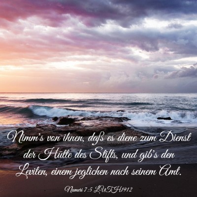 Picture 03 - Numeri 7:5 LUTH1912 - Nimm's von ihnen, daß es diene zum Dienst der - Bible Verse Picture