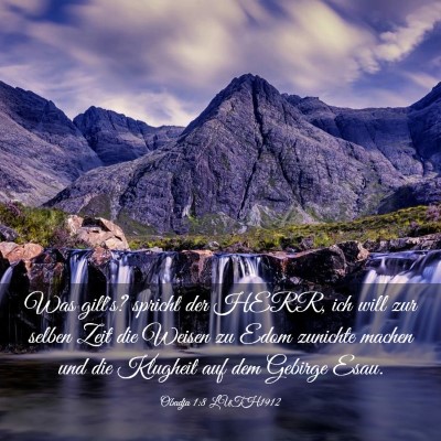Picture 03 - Obadja 1:8 LUTH1912 - Was gilt's? spricht der HERR, ich will zur selben - Bible Verse Picture