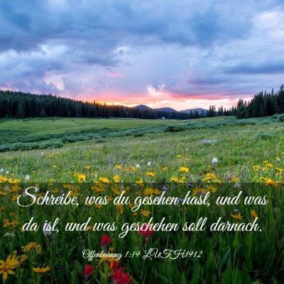 Picture 03 - Offenbarung 1:19 LUTH1912 - Schreibe, was du gesehen hast, und was da ist, - Bible Verse Picture