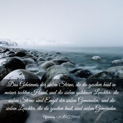 Picture 03 - Offenbarung 1:20 LUTH1912 - Das Geheimnis der sieben Sterne, die du gesehen - Bible Verse Picture