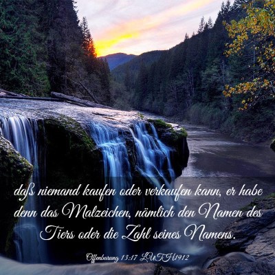 Picture 03 - Offenbarung 13:17 LUTH1912 - daß niemand kaufen oder verkaufen kann, er habe - Bible Verse Picture