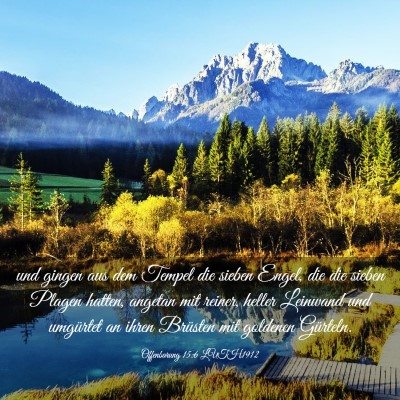 Picture 03 - Offenbarung 15:6 LUTH1912 - und gingen aus dem Tempel die sieben Engel, die - Bible Verse Picture