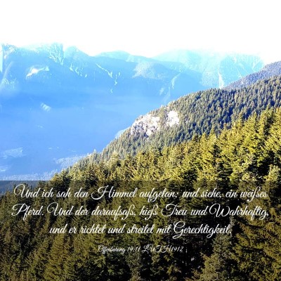 Picture 03 - Offenbarung 19:11 LUTH1912 - Und ich sah den Himmel aufgetan; und siehe, ein - Bible Verse Picture