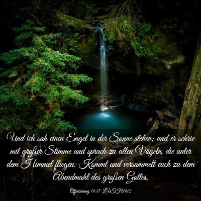 Picture 03 - Offenbarung 19:17 LUTH1912 - Und ich sah einen Engel in der Sonne stehen; und - Bible Verse Picture