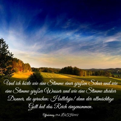 Picture 03 - Offenbarung 19:6 LUTH1912 - Und ich hörte wie eine Stimme einer großen - Bible Verse Picture